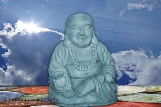 Devostock Buddha Sky Stone Figure