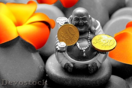 Devostock Buddha Statue Money Blossom
