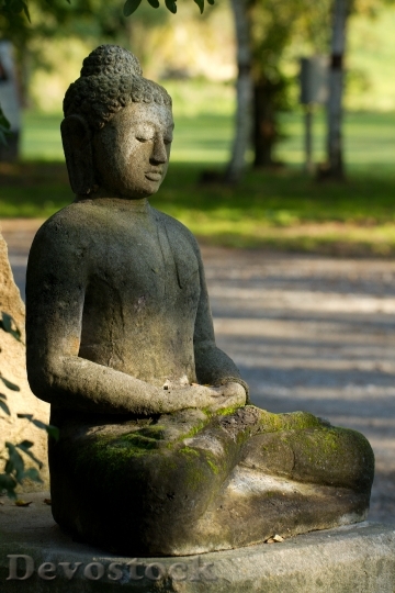 Devostock Buddha Stone Figure Religion 1