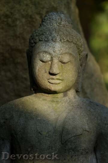 Devostock Buddha Stone Figure Religion