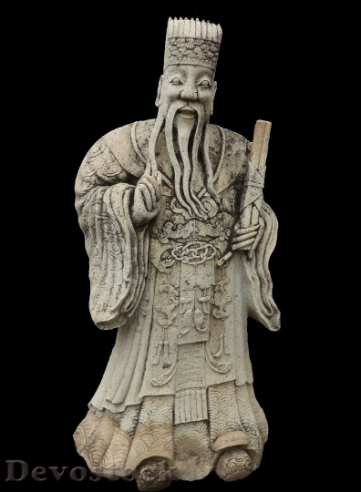 Devostock Buddhism Fig Stone Figure