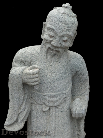 Devostock Buddhism Stone Figure Buddha