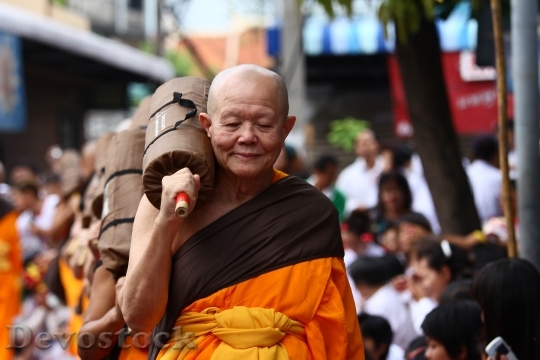 Devostock Buddhists Monks Walk Robes 2