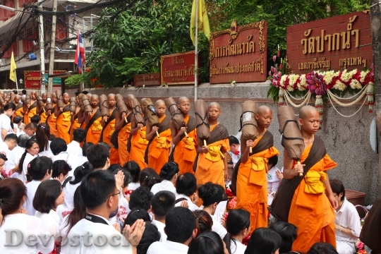Devostock Buddhists Monks Walk Robes