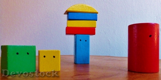 Devostock Building Blocks Colorful Tower