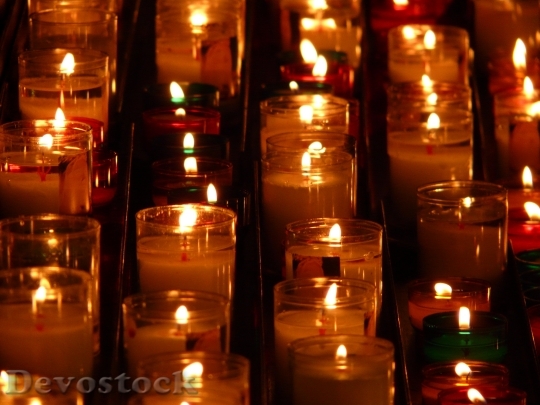 Devostock Candles Memorial Lights Flame