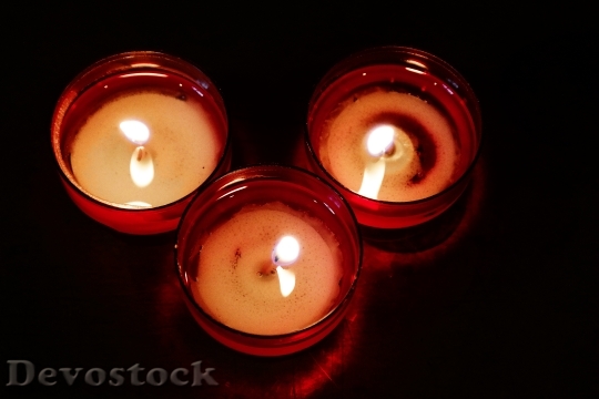 Devostock Candles Tea Lights Flame 0