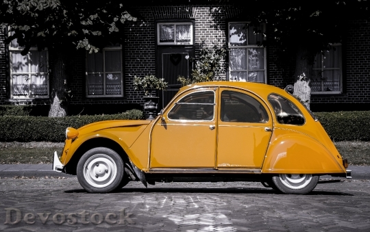 Devostock Car Orange Grayscale Vehicle