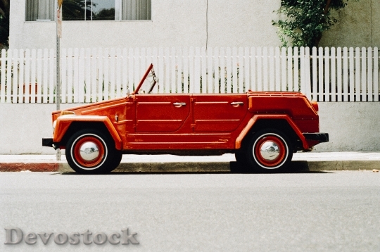 Devostock Car Vintage Red Oldtimer