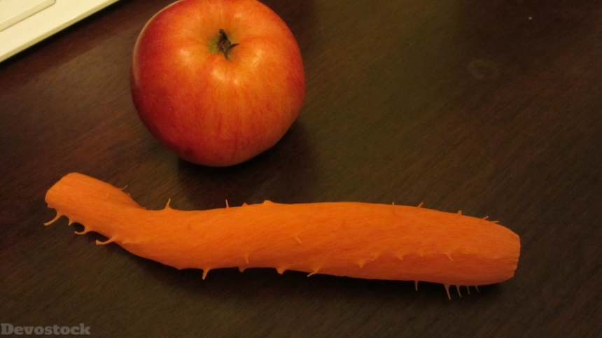 Devostock Carrot Vegetable Apple Fruit