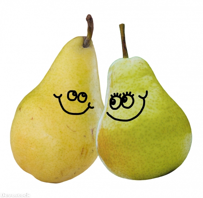 Devostock Cartoon Pear Pears Pair