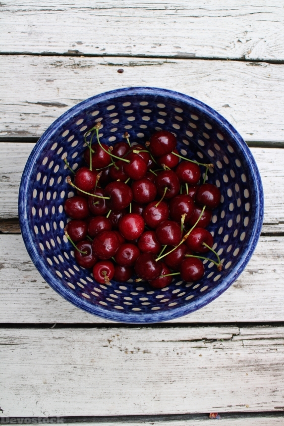 Devostock Cherries Bowl Red Blue