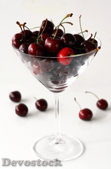 Devostock Cherry Martini Glass Red