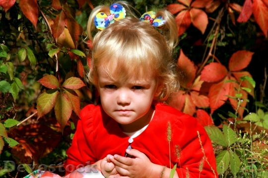 Devostock Child Girl Blond Autumn 1