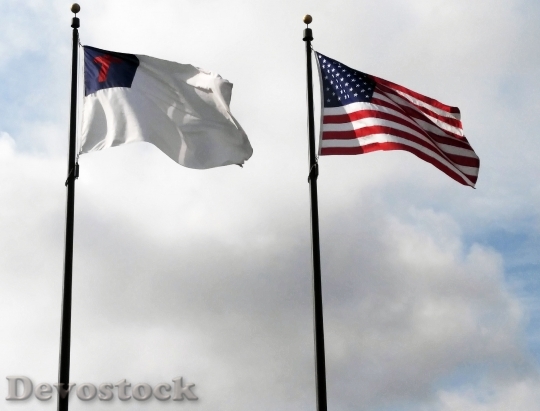 Devostock Christian American Flag Religion
