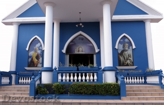 Devostock Church Blue Orthodox White