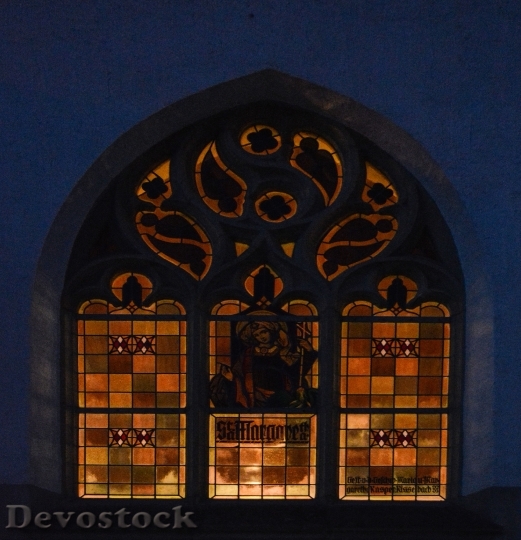 Devostock Church Window Colorful Evening