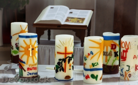 Devostock Communion Candles Candles Symbol