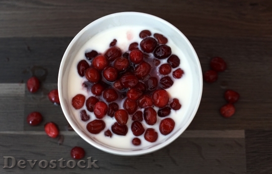 Devostock Cranberry Cranberries Yogurt Eat 0