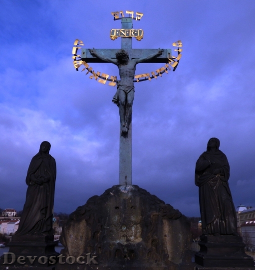 Devostock Cross Jesus Monument Sculpture 0