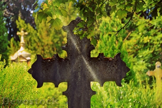 Devostock Cross Metal Cross Cemetery