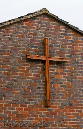Devostock Cross Wood Wooden Brick