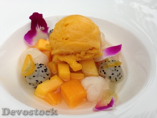 Devostock Dessert Food Ice Fruit
