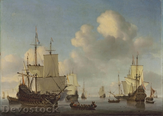 Devostock Dutch Ships In Calm