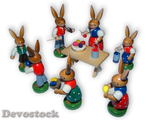 Devostock Easter Bunny Figures Colorful 1