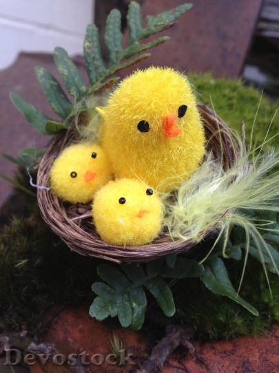 Devostock Easter Chicks Toy Nest