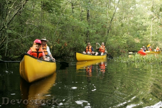 Devostock Families Floating Down River