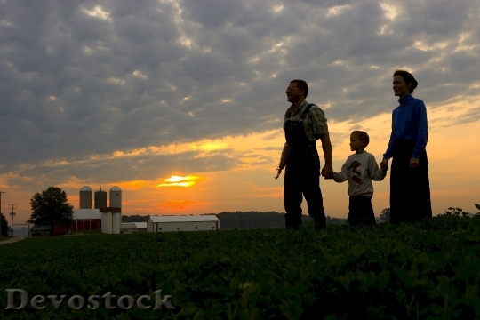 Devostock Family Farm Sunset Rural