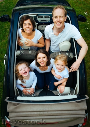 Devostock Family People Car Looking