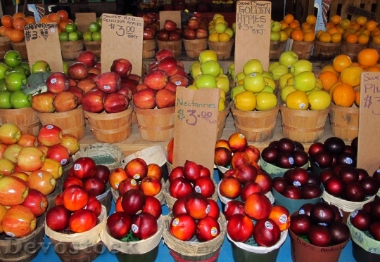 Devostock Farmers Market Apples Plums