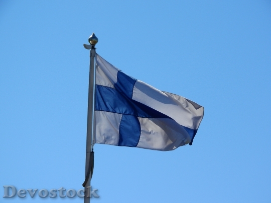 Devostock Finland Finnish Flag Siniristilippu 0