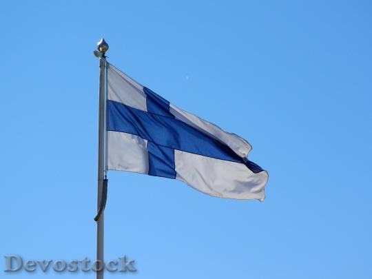 Devostock Finland Finnish Flag Siniristilippu