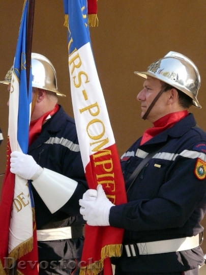 Devostock Firefighter Flag Ceremony Fire