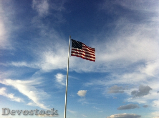 Devostock Flag Blue Sky Patriotic