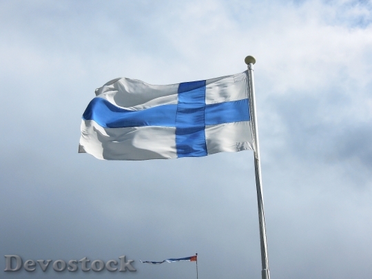 Devostock Flag Blue White Finnish