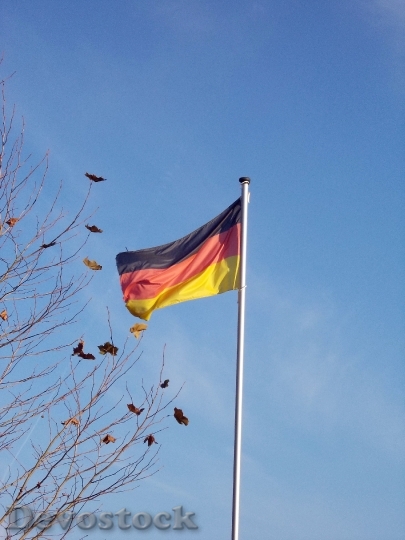 Devostock Flag Flagpole Germany Flag