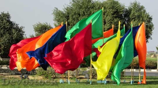 Devostock Flags Colours Colorful Festivity