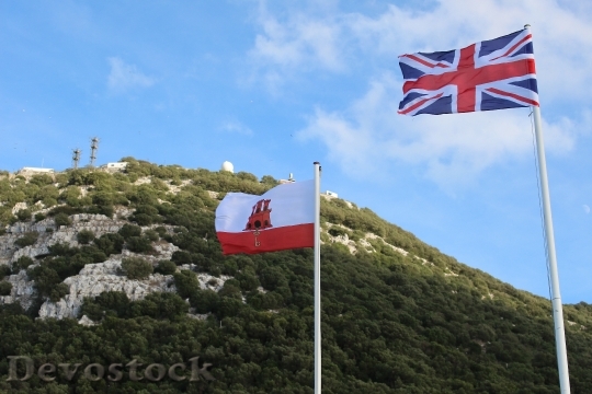 Devostock Flags England Gibraltar Rock