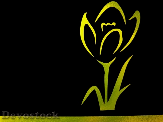 Devostock Flower Tulip Contour Outlines