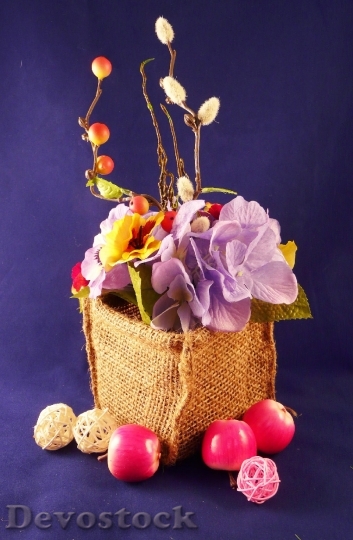 Devostock Flowers Baskets Blossoms Fruits