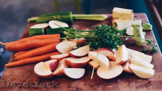 Devostock Food Carrots Apples Parsley