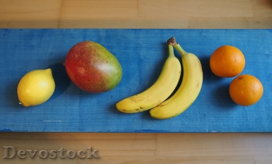 Devostock Fruit Banana Orange Lemon