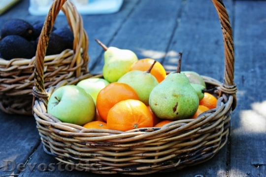 Devostock Fruit Mandarine Apple Pear