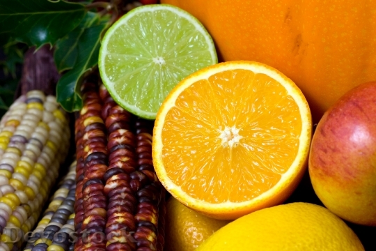 Devostock Fruit Orange Lime Apple
