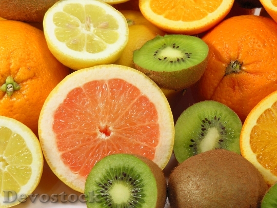Devostock Fruit Oranges Lemon Kiwi