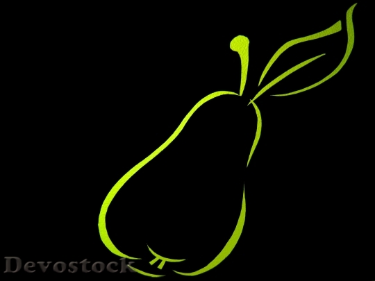 Devostock Fruit Pear Contour Outlines